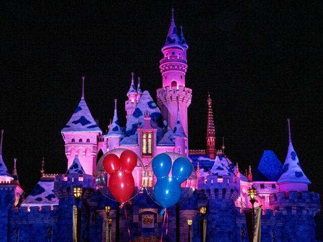 ANAHEIM, CA - JANUARY 13: A general view of Mickey Mouse shaped balloons in front of the S