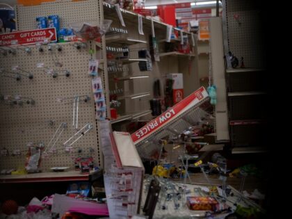 PHILADELPHIA, PA - OCTOBER 30: Merchandise lays strewn on the floor after looting as seen