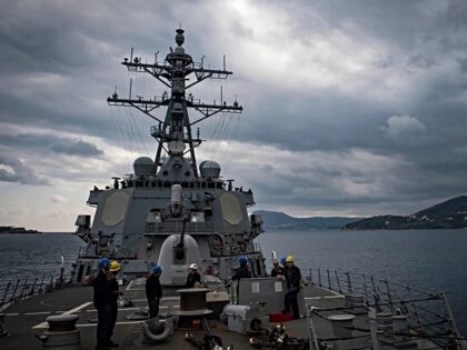 This Nov. 12, 2018 photo shows The USS Carney in the Mediterranean Sea. The American warship and multiple commercial ships came under attack Sunday, Dec. 3, 2023 in the Red Sea, the Pentagon said, potentially marking a major escalation in a series of maritime attacks in the Mideast linked to …