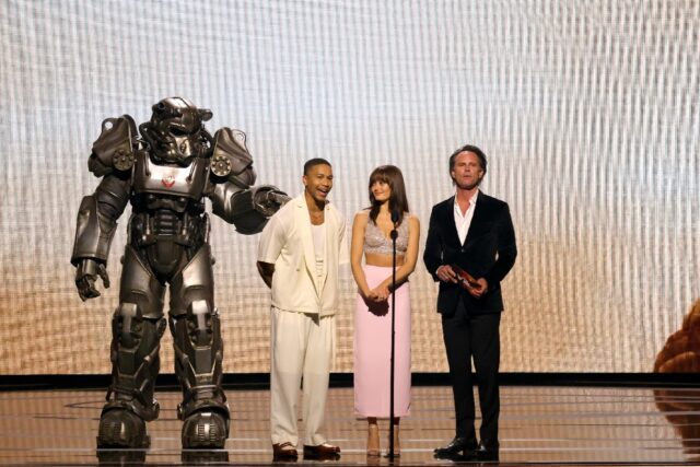 Actors involved in a 'Fallout' television show being created for Amazon take part in the 2