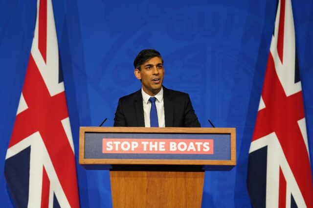 Britain's Prime Minister Rishi Sunak held a hastily arranged press conference after his im