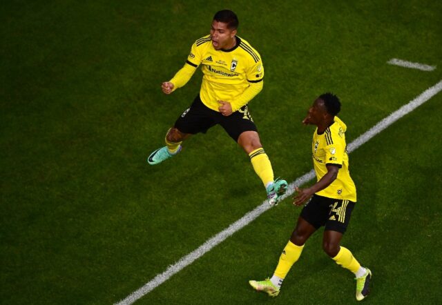 Cucho Hernandez (L) and Yaw Yeboah were on target for the Columbus Crew in their 2-1 MLS C