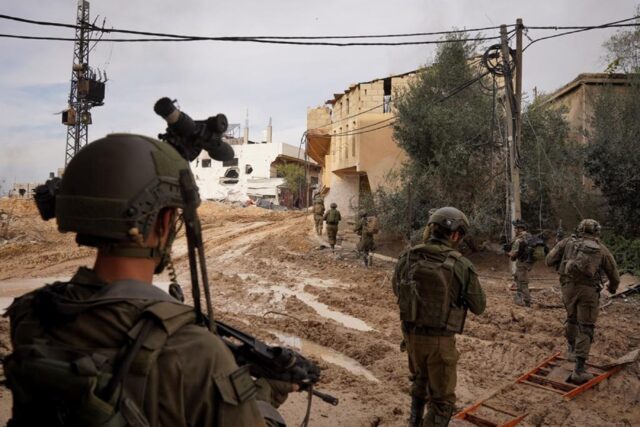 This handout picture released by the Israeli army on December 24, 2023 reportedly shows Is