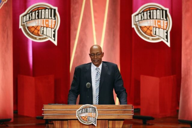 Indiana Pacers legend George McGinnis, shown at his 2017 induction to the Basketball Hall
