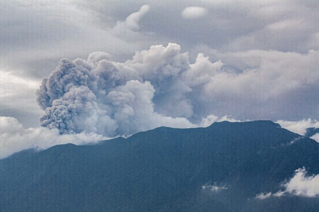 Mount Marapi on the island of Sumatra, with a peak of 2,891 metres, is on the third-highes