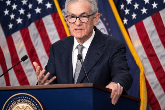 US Fed Chair Jerome Powell said it was "premature" to speculate about when the Fed will be