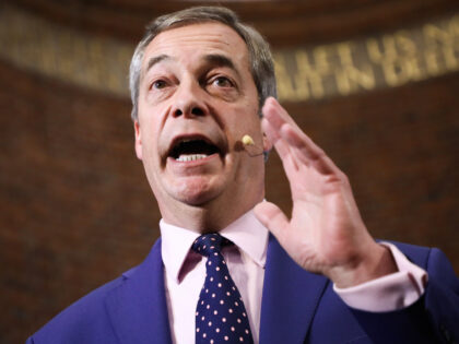 Nigel Farage, the leader of Brexit Party, attends a press conference at the Emmanuel Centr