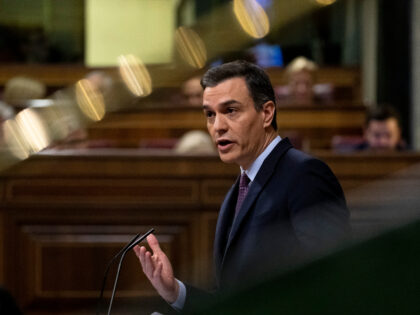 MADRID, SPAIN - JANUARY 04: Spain's interim Prime Minister Pedro Sánchez speaks during th