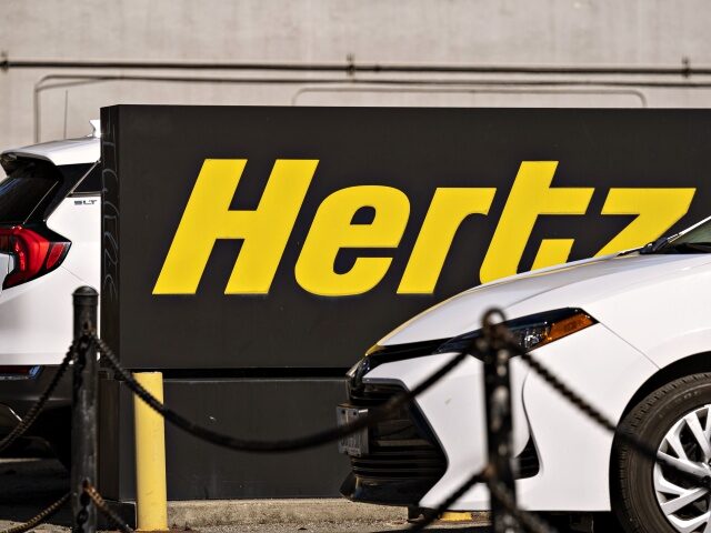 Cars on a Hertz car rental lot in Berkeley, California, U.S., on Wednesday, Oct. 27, 2021.