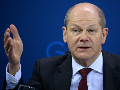 07 April 2022, Berlin: Chancellor Olaf Scholz (SPD) speaks at a press conference after the