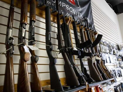 Rifles for sale at a store in Miami Beach, Florida, US, on Monday, Oct. 23, 2023. Anxiety