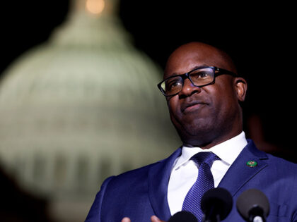 Rep. Jamaal Bowman (D-NY) speaks at a news conference calling for a ceasefire in Gaza outs