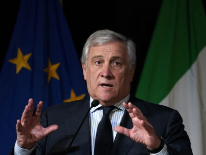 MILAN, ITALY - NOVEMBER 24: Antonio Tajani, Minister of Italian Foreign Affairs, speaks du