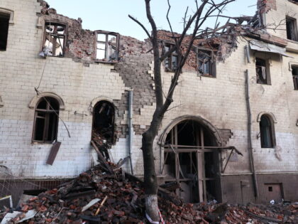 Aftermath of the Russian missile attack on the center of Kharkiv, northeastern Ukraine, in