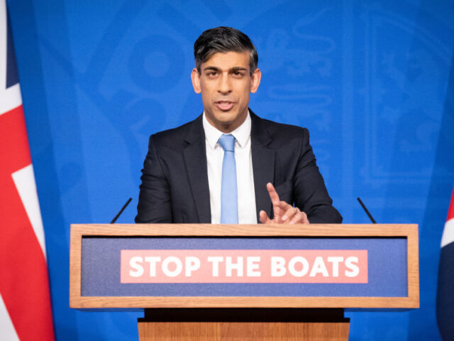 Prime minister, Rishi Sunak speaks during a press conference in Downing Street in London,