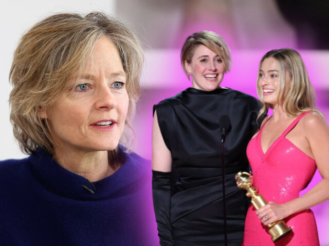 (INSET: Greta Gerwig, director of "Barbie" (2023), and Margot Robbie) Jodie Foster at the