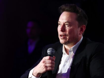 SpaceX, X (formerly known as Twitter), and Tesla CEO Elon Musk is speaking during a live i