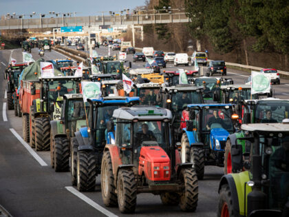 Farmers are participating in a protest by blocking the A35 highway in Strasbourg, Eastern