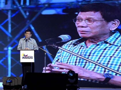 This video grab taken on January 28, 2024 shows Philippine former president Rodrigo Dutert