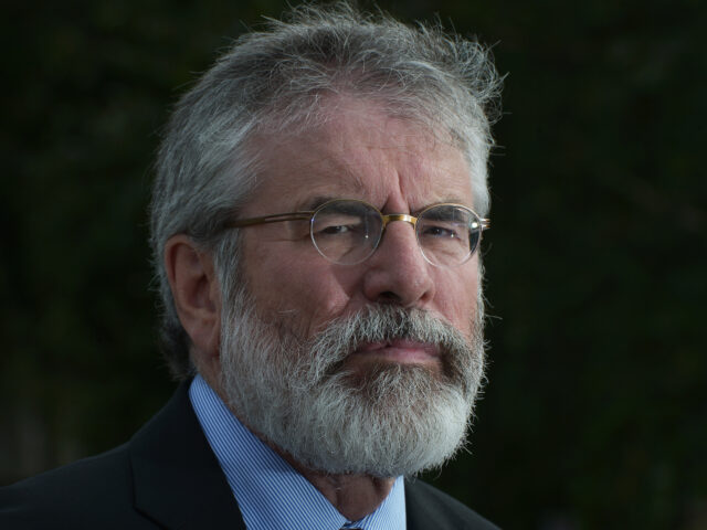 BELFAST, NORTHERN IRELAND - SEPTEMBER 21: Sinn Fein President Gerry Adams pictured at a pr