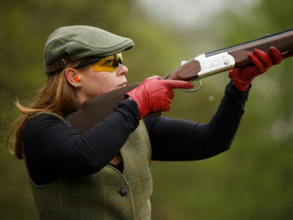 Clay pigeon shooting in a rural location