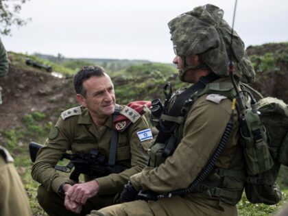 IDF Chief of Staff Herzi Halevi talks with troops near the border with Lebanon, January 17