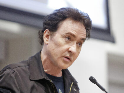 Actor John Cusack speaks during a Chicago Teachers Union Strike Authorization Vote Rally i