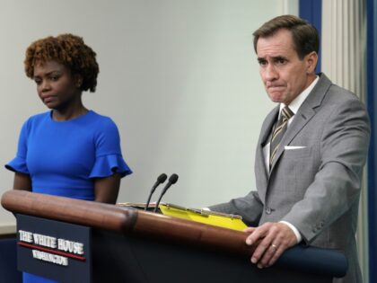 John Kirby, national security council coordinator, takes a question during a news conferen