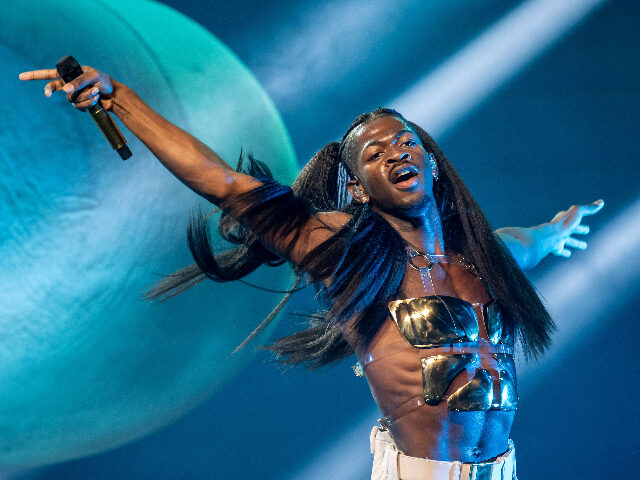 US rapper, singer, and songwriter Lil Nas X performs during the 57th Montreux Jazz Festiva