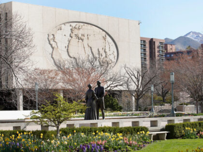 SALT LAKE CITY, UT - APRIL 04: A statue of the founder of the Mormon Church Joesph Smith a