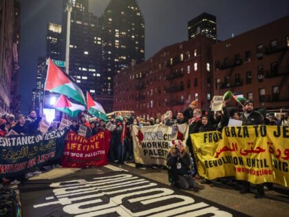 NEW YORK, US - JANUARY 12: Pro-Palestinians in New York City join "Hands Off Yemen" rally