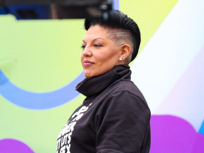 NEW YORK, NY - NOVEMBER 22: Sara Ramirez is seen on the film set of the 'And Just Lik