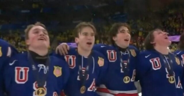 WATCH: Team USA Proudly Sings National Anthem After Junior Hockey Championship Win