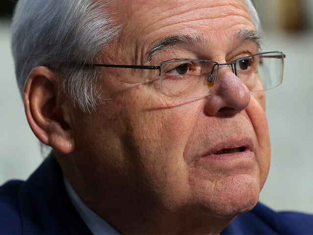 WASHINGTON, DC - DECEMBER 06: U.S. Sen. Bob Menendez (D-NJ) participates in a Senate Banking Committee hearing at the Hart Senate Office Building on December 06, 2023 in Washington, DC. The committee heard testimony from the largest financial institutions during an oversight hearing on Wall Street firms. (Photo by Win …