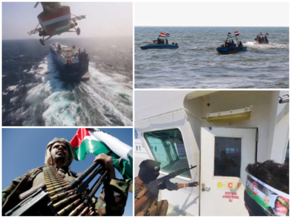 Houthi militants patrol the Red Sea and target vessels. (Photos: AFP/Getty Images; Mohamme