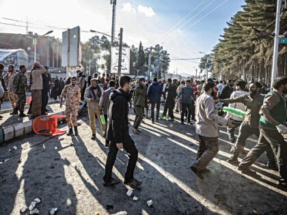 KERMAN CITY, IRAN - JANUARY 03: A view of the scene after explosions leaving at least 73 f