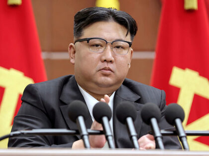 In this photo provided by the North Korean government, North Korean leader Kim Jong Un del