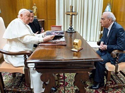 Pope Francis meets privately with American filmmaker Martin Scorsese, who is currently wor