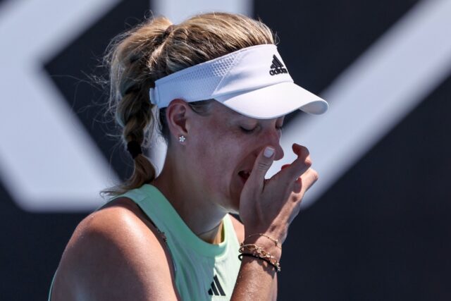 Former Australian Open champion Angelique Kerber lost her first Grand Slam match since giv