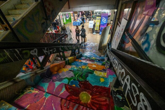Young creatives have taken over an abandoned mall in Singapore, spray painting colourful m