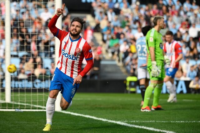 Girona forward Portu celebrates after scoring his team's winning goal at Celta Vigo which