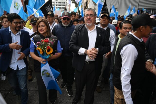 Guatemalan president-elect Bernardo Arevalo and vice president-elect Karin Herrera are due