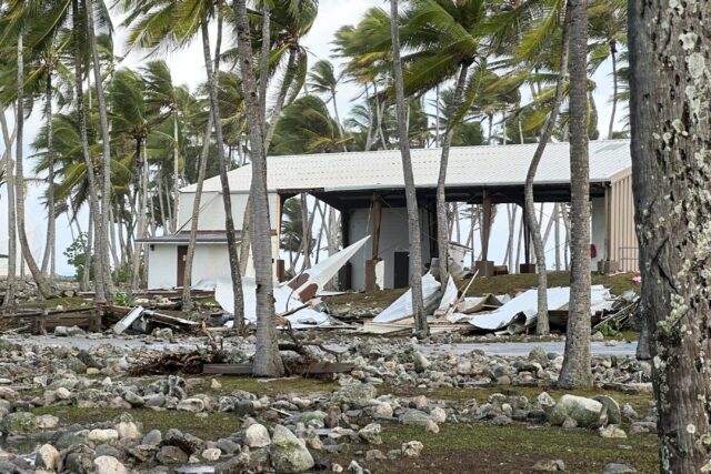 This handout from the U.S. Army Garrison-Kwajalein Atoll in the Marshall Islands shows the