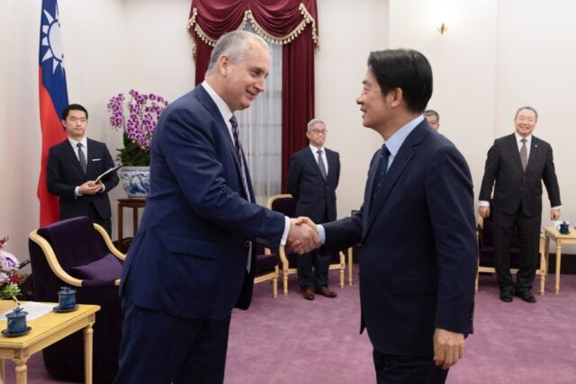 This is handout photo by the Taiwan Presidential Office taken and released on January 25,