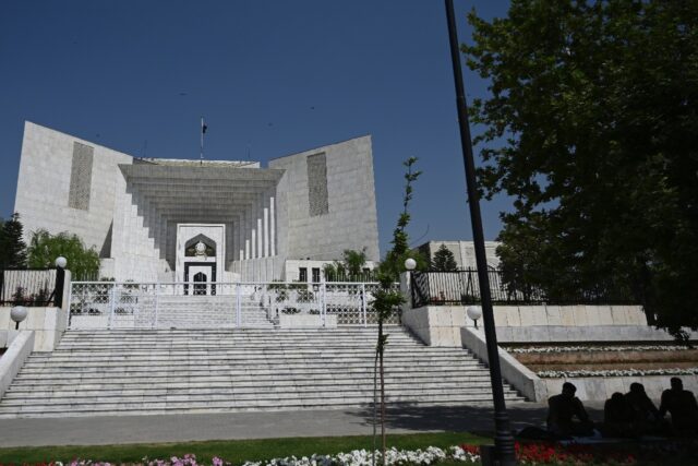 Pakistan's Supreme Court building in the capital, Islamabad. Two judges have resigned from