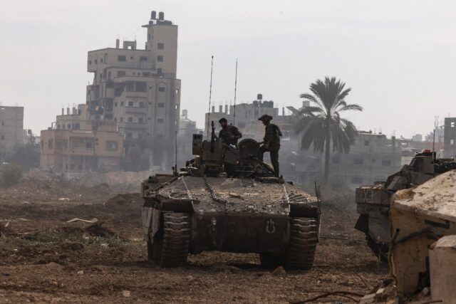 This picture, taken during a media tour organised by the Israeli military on January 8, 20