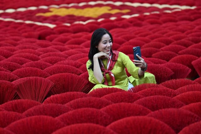Quang Phu Cau, on the outskirts of Hanoi, has become a hotspot for tourists eager to snap
