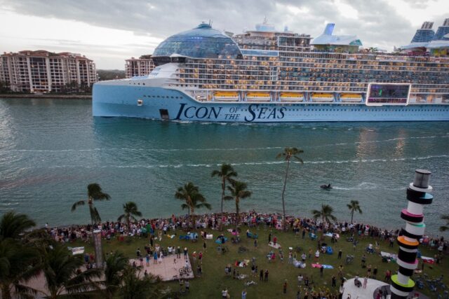Royal Caribbean's "Icon of the Seas," billed as the world's largest cruise ship, sails fro