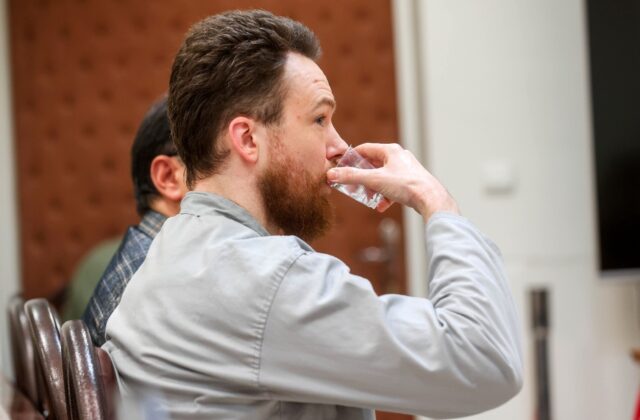 Swedish European Union diplomat Johan Floderus during the final hearing in his trial, at a