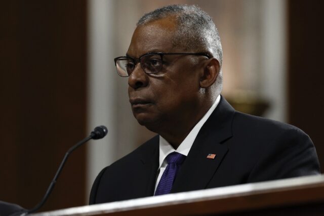 US Secretary of Defense Lloyd Austin speaks during Senate hearing in Washington on March 2